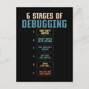 Coding Spaß Debuggen von Bug Coder Postkarte