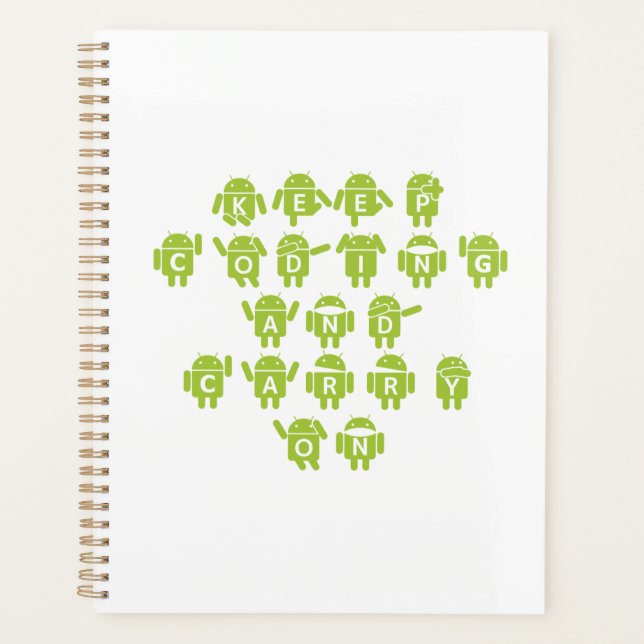 Coding und Carry On behalten (Bug Droid Schriftart Planer (Vorderseite)