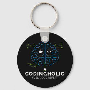 Codingholic Tech Brain Dark Programmer Schlüsselanhänger