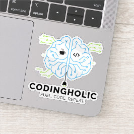 Codingholic Tech Brain Programmer  Aufkleber