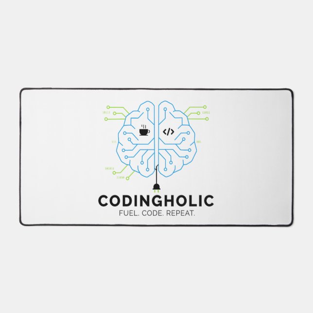Codingholic Tech Brain Programmer & Coders Schreibtischunterlage (Vorderseite)