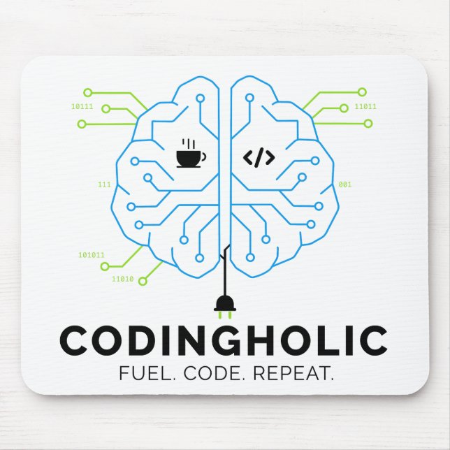 Codingholic Tech Brain Programmer | Entwicklergesc Mousepad (Vorne)