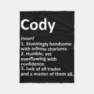 Cody Definition Personalisierter Name Lustiger Geb Fleecedecke