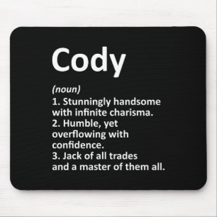 Cody Definition Personalisierter Name Lustiger Geb Mousepad