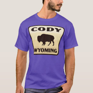 Cody Wyoming Retro Büffel-Abzeichen Beige T-Shirt