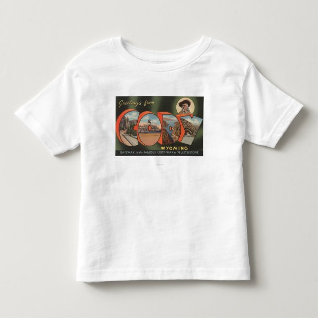 Cody, WyomingLarge Buchstabe ScenesCody, WY Kleinkind T-shirt (Vorderseite)