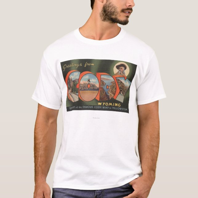 Cody, WyomingLarge Buchstabe ScenesCody, WY T-Shirt (Vorderseite)