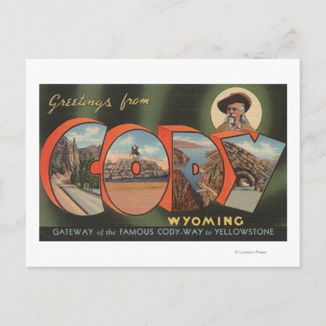 Cody, WyomingLarge Letter ScenesCody, WY Postkarte (Vorderseite)