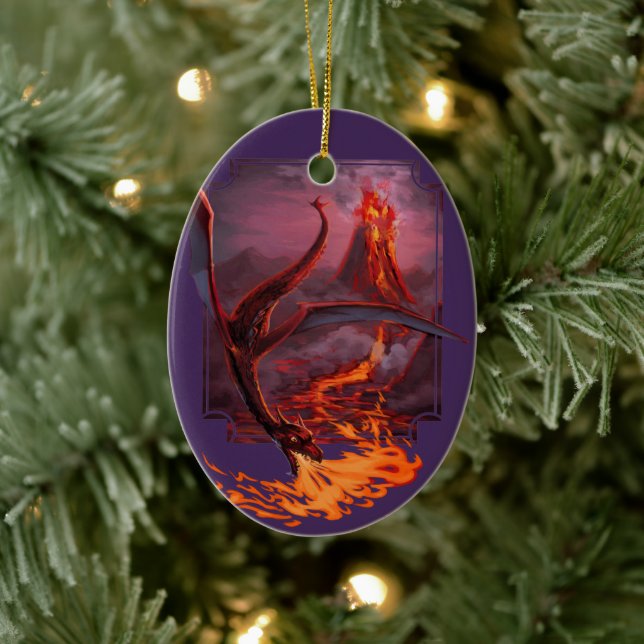 Cody's Lava Dragon Keramik Ornament (Baum)