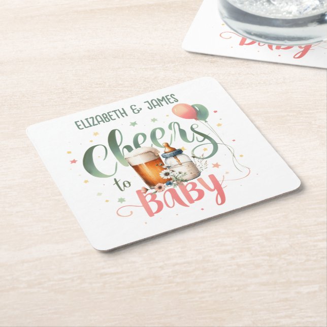 COED Baby Brewing Beers Flaschen Anfeuern auf Baby Rechteckiger Pappuntersetzer (angewinkelt)