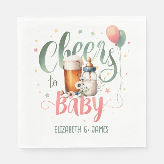 COED Baby Brewing Beers Flaschen Anfeuern auf Baby Serviette (Vorderseite)