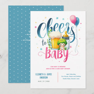 COED Baby Brewing Beers Flaschen Paare Dusche Einladung