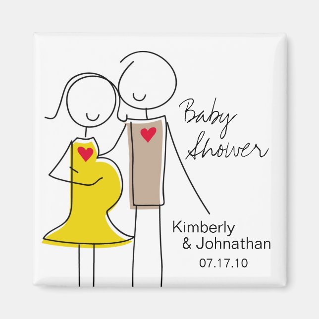 Coed Baby Shower Magnet Favoriten (Vorne)