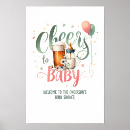 COED Beers Flaschen Cheert Baby Brewing Shower Poster