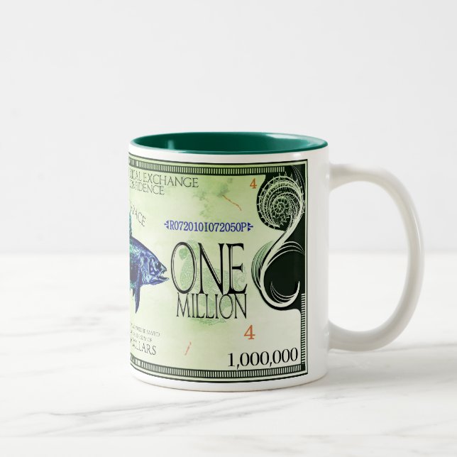 Coelacanth-Ecodollars Zweifarbige Tasse (Rechts)
