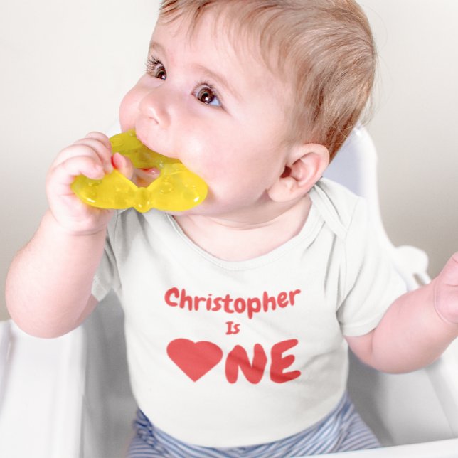 Coeur 1er Anniversaire T-shirt bébé (Créateur téléchargé)