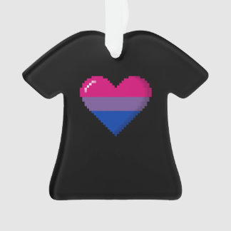 Coeur à 8 bits de pixel de fierté bisexuelle