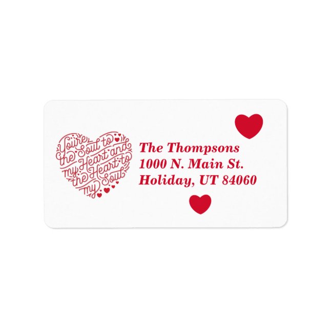 Coeur à mon âme Envoyer par la poste Étiquettes (Devant)