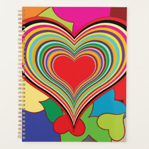 Coeur Abstrait Couches Arc-en-Ciel Vibrant