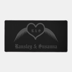 Coeur ailé gothique Mariage Personnalisé Monogramm