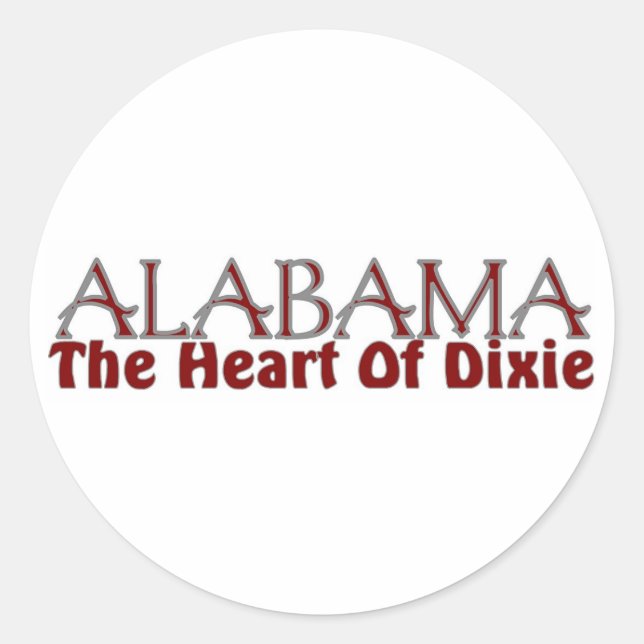Coeur Alabama des autocollants Dixie (Devant)