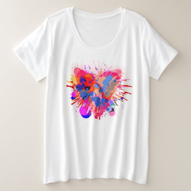 Coeur Amour Aquarelle Brosse Peinture Arc-en-ciel (Design devant)