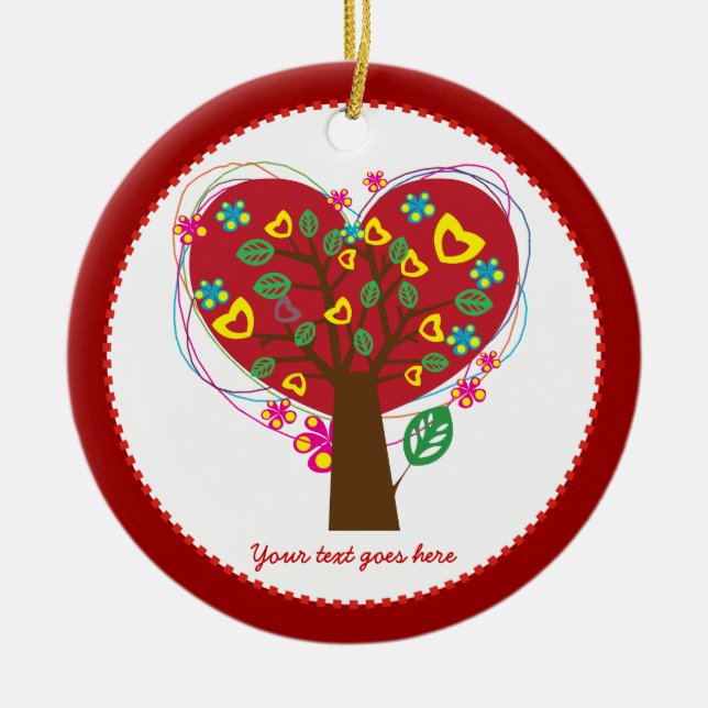 Coeur amour arbre Saint Valentin ornement personna (Devant)