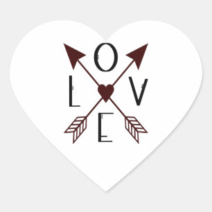 Cœur Amour avec flèches Sticker de coeur