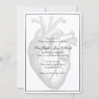 Coeur anatomique Invitations de mariage gothique