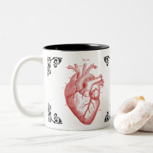 Coeur anatomique rouge Mug Art Décoratif Vintage