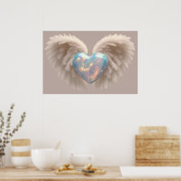 *~*~ Coeur Ange ailes AP78 Flash Opal Poster