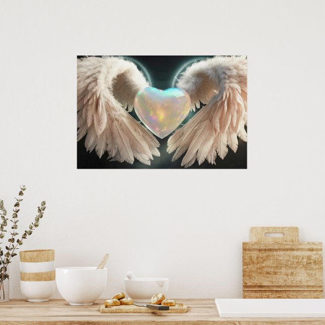 *~* Coeur Ange Blanc Ailes AP78 Poster Opal (Cuisine)