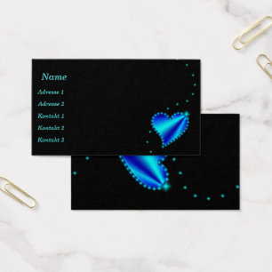 Coeur arc-en-ciel avec étoiles Carte de visite