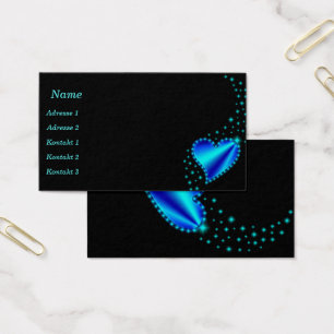 Coeur arc-en-ciel avec étoiles Carte de visite