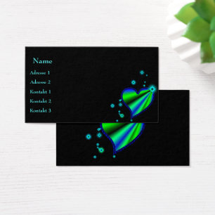 Coeur arc-en-ciel avec étoiles Carte de visite