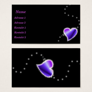 Coeur arc-en-ciel avec étoiles Carte de visite