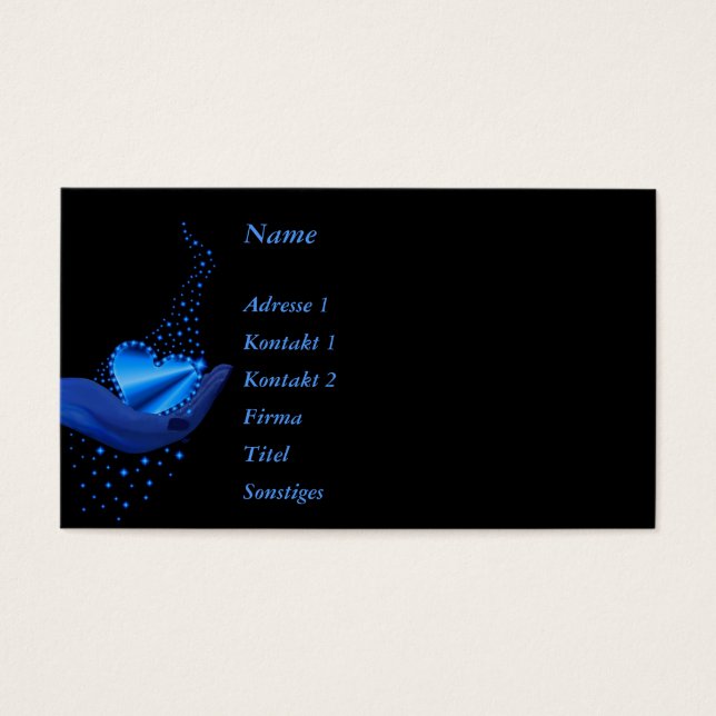 Coeur arc-en-ciel bleu avec étoiles (Devant)