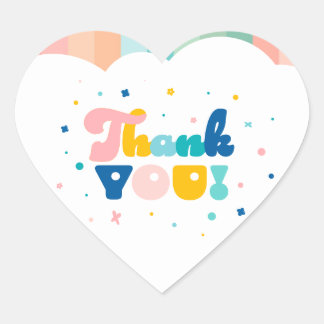 Cœur Arc-en-ciel de fête d'anniversaire amusant Sticker