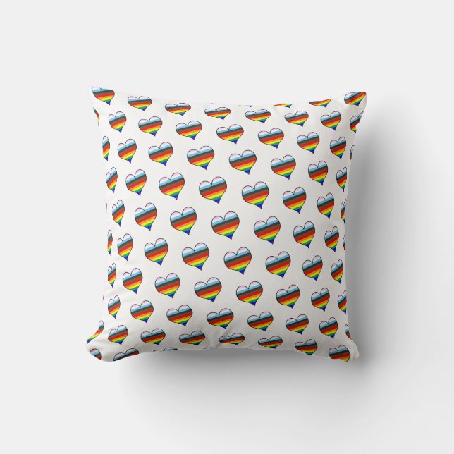 Coeur arc-en-ciel Motif Jeu oreiller (Recto)
