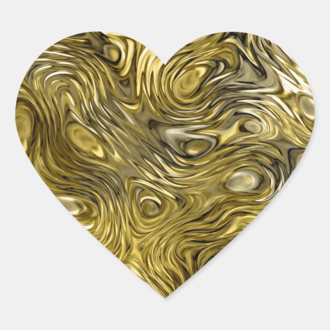 Coeur autocollant d'impression "or" (Devant)