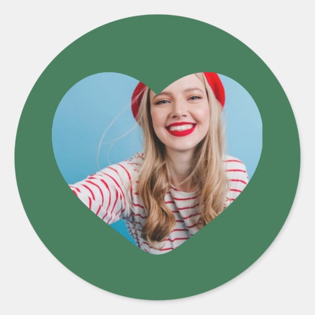 coeur autocollant photo personnalisée (Devant)