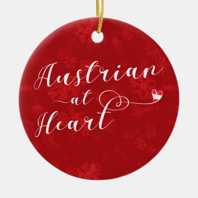 Coeur autrichien, ornement d'arbre de Noël (Devant)
