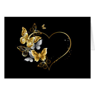 Coeur aux papillons d'or
