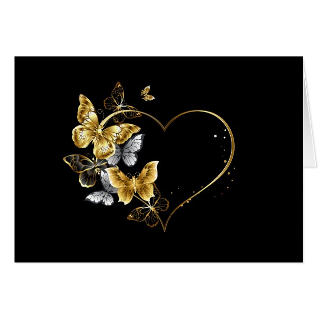 Coeur aux papillons d'or (Devant horizontal)