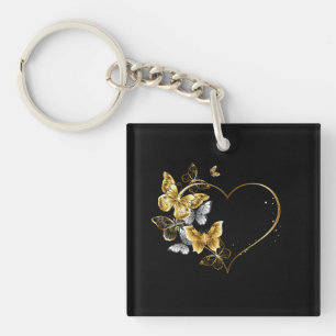 Coeur aux papillons d'or