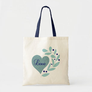 Coeur avec amour et Sac fourre-tout Feuille