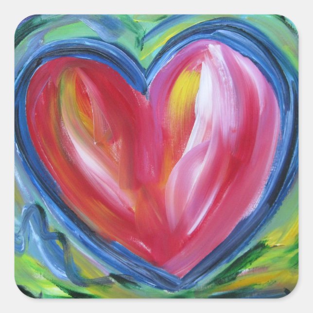 Coeur avec Stickers Peinture de l'espoir Étiquette (Devant)