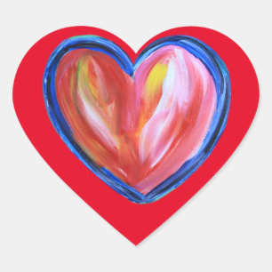 Coeur avec Stickers Peinture de l'espoir Étiquette
