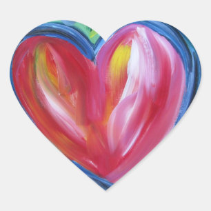 Coeur avec Stickers Peinture de l'espoir Étiquette