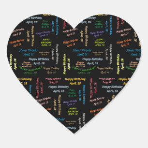 Cœur Avril, 18 Anniversaire Sticker